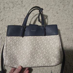DKNY Blue and Beige Satchel